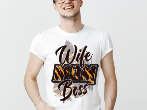 Wife Mom Boss 240 GSM Premium Cotton T-Shirt – White Edition