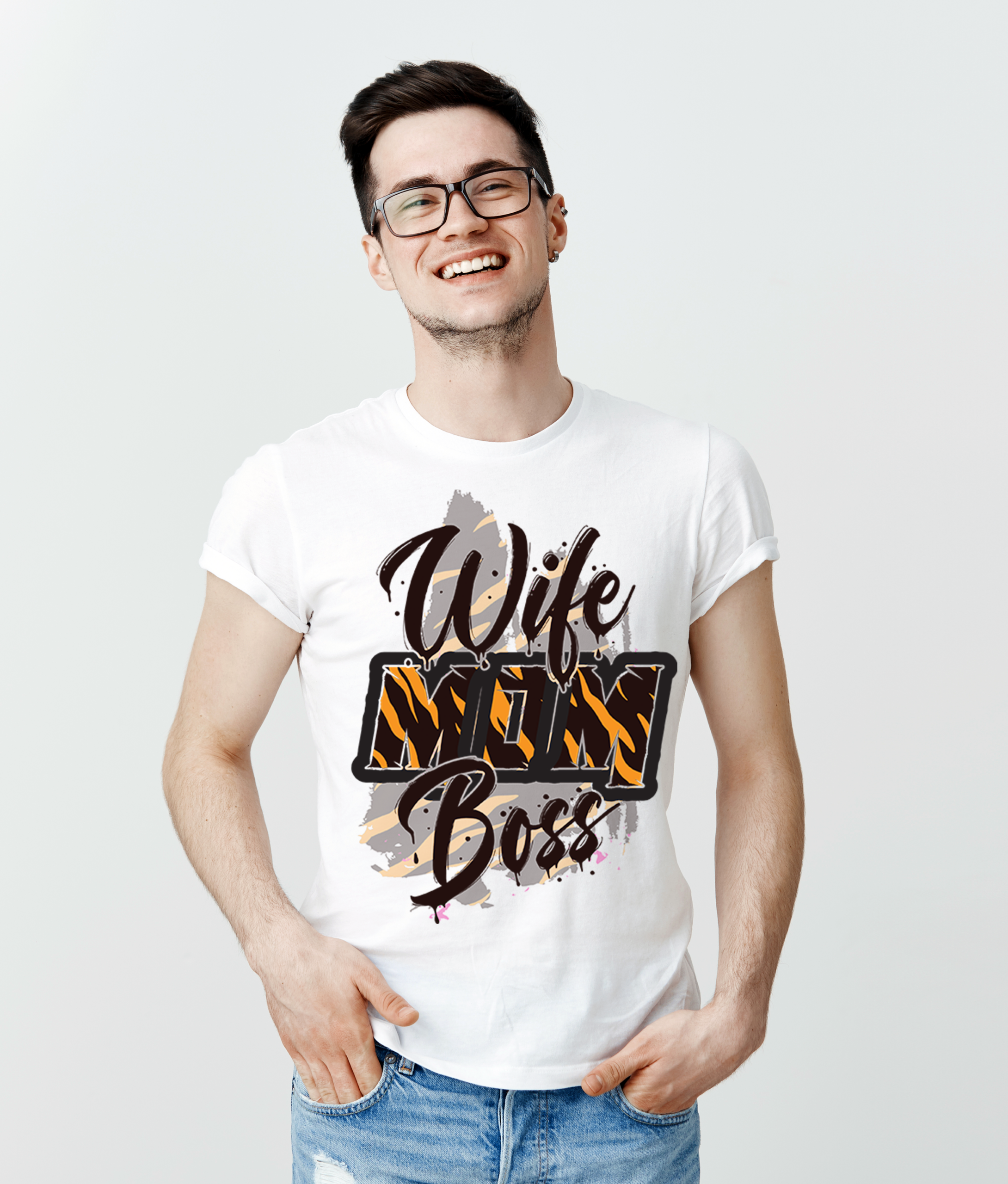 Wife Mom Boss 240 GSM Premium Cotton T-Shirt – White Edition