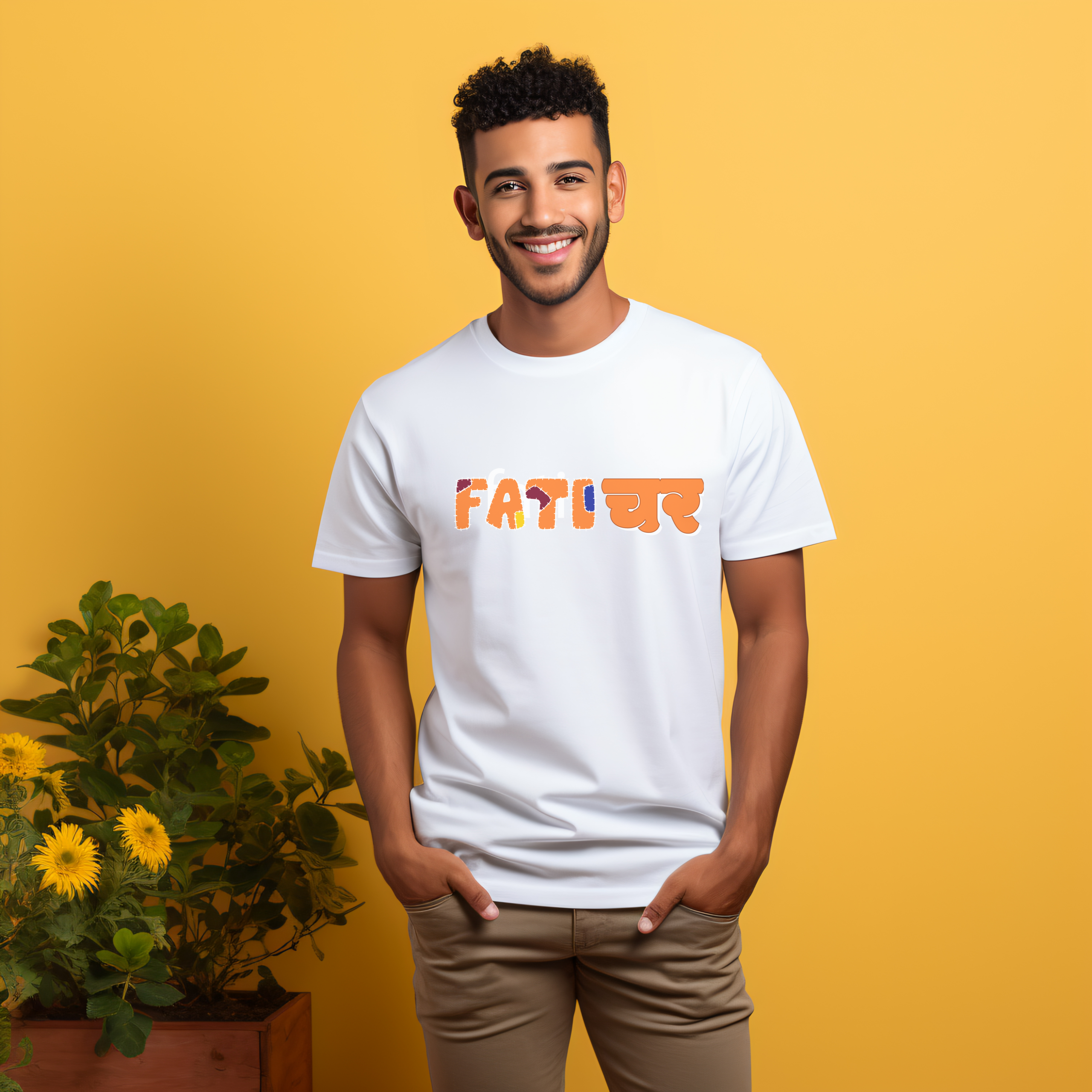 FatiChar 240 GSM Premium Cotton T-Shirt – White Edition