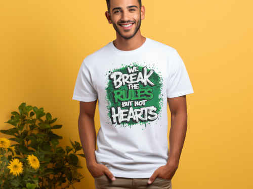 Break the Rules 240 GSM Premium Cotton T-Shirt – White Edition