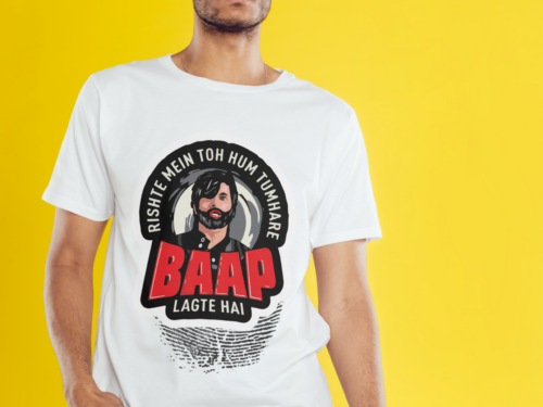 Baap Statement 240 GSM Premium Cotton T-Shirt – White Edition
