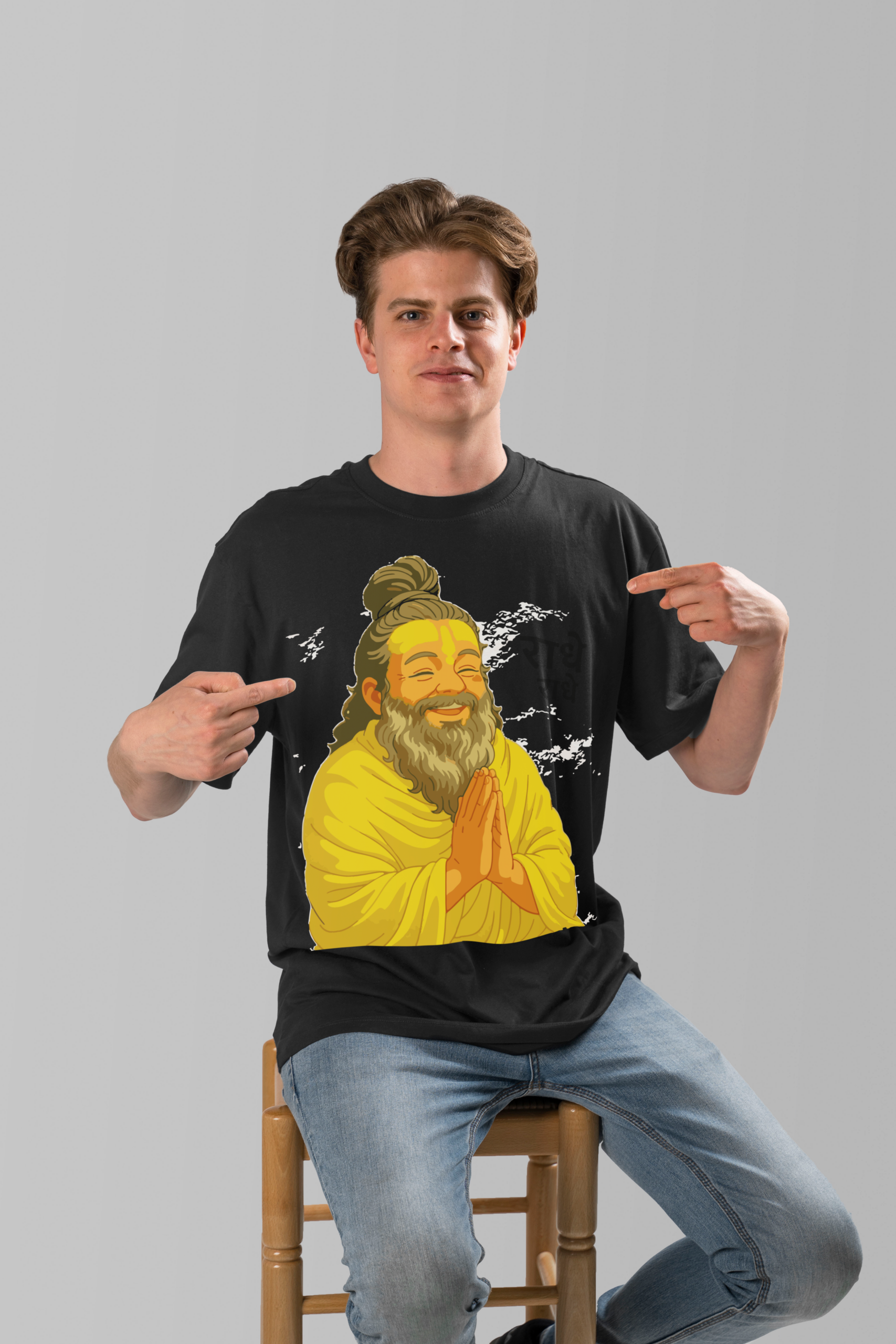 Divine Blessings 240 GSM Premium Cotton T-Shirt – Black Edition